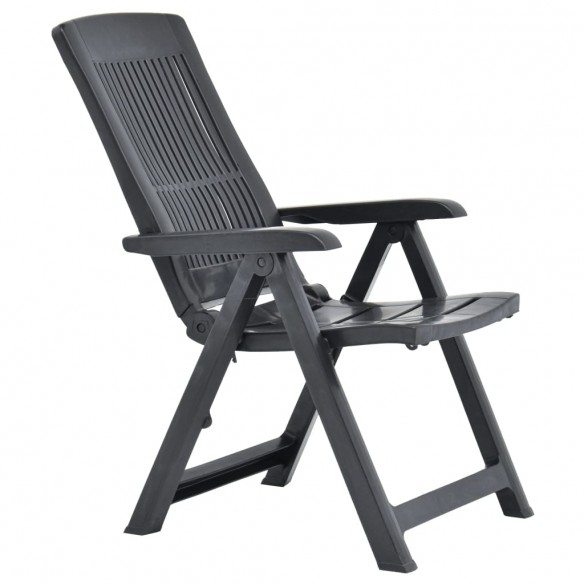 Chaises inclinables de jardin 2 pcs Plastique Anthracite