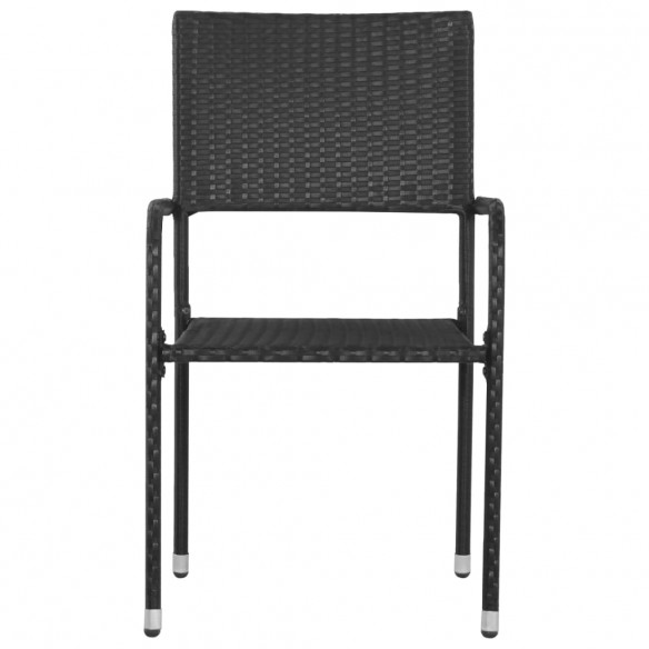 Chaises de salle à manger d'extérieur 6 pcs Résine tressée Noir