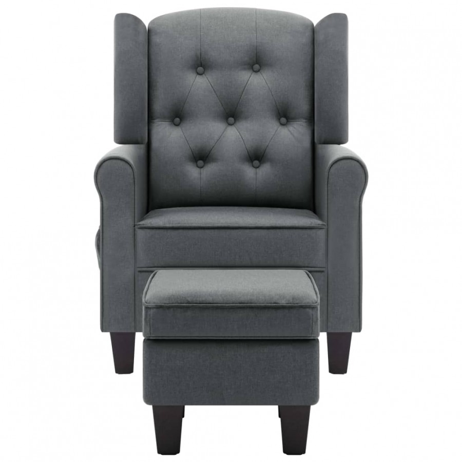 Fauteuil de massage avec repose-pied Gris clair Tissu