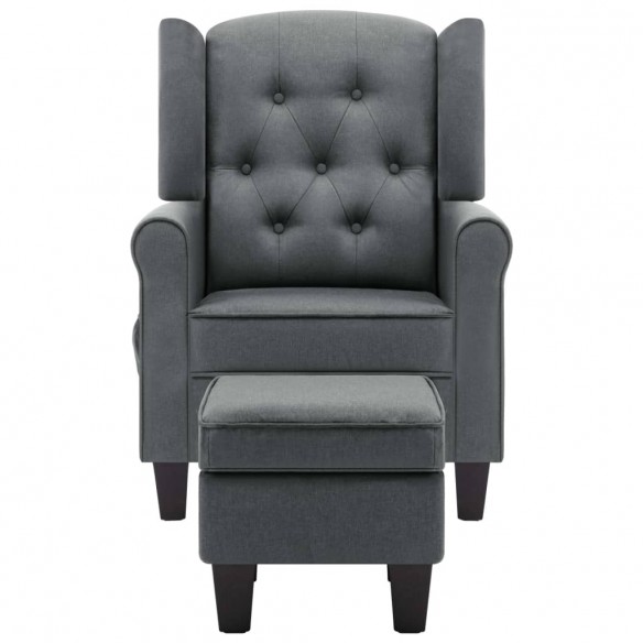 Fauteuil de massage avec repose-pied Gris clair Tissu