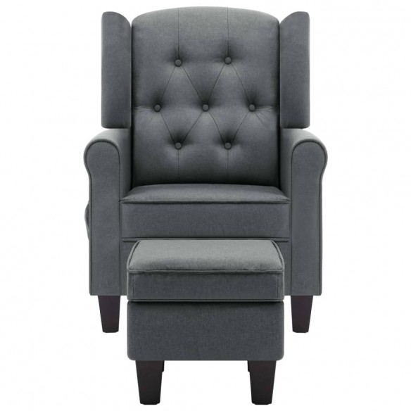 Fauteuil de massage avec repose-pied Gris clair Tissu