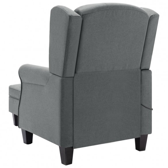 Fauteuil de massage avec repose-pied Gris clair Tissu