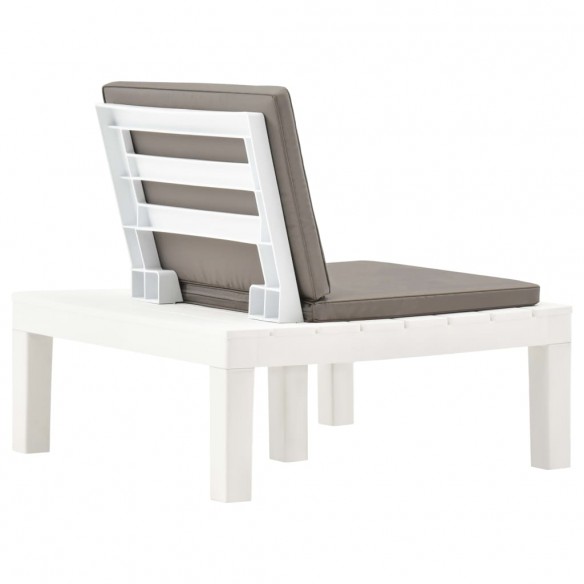Chaise de salon de jardin avec coussin Plastique Blanc