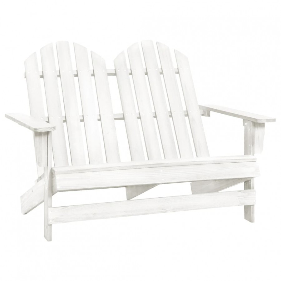 Chaise de jardin Adirondack 2 places Bois de sapin massif Blanc