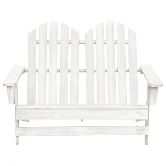 Chaise de jardin Adirondack 2 places Bois de sapin massif Blanc