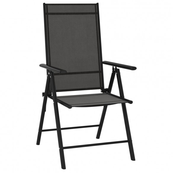 Chaises de jardin pliables 6 pcs Textilène Noir