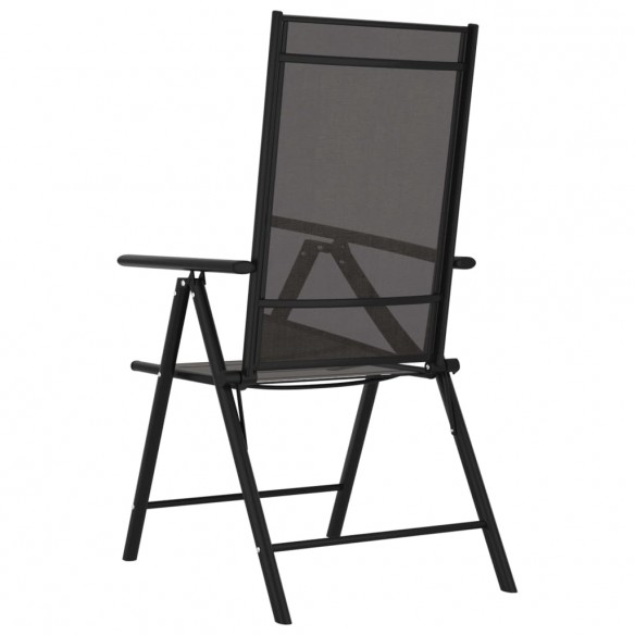 Chaises de jardin pliables 6 pcs Textilène Noir