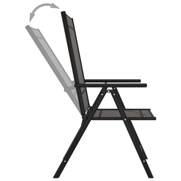 Chaises de jardin pliables 6 pcs Textilène Noir