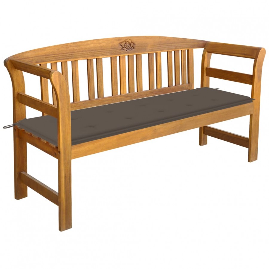 Banc de jardin avec coussin 157 cm Bois d'acacia massif