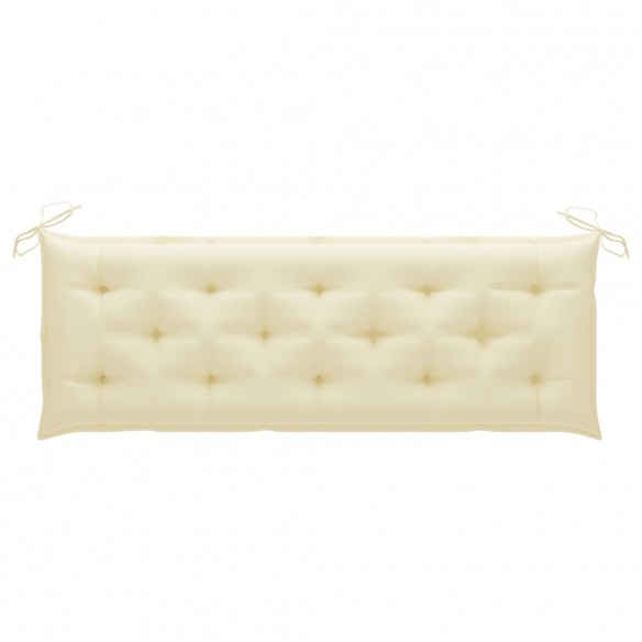 Banc de jardin empilable et coussin 159 cm Bois de teck massif