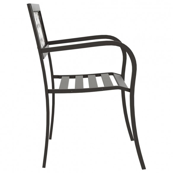 Banc de jardin 125 cm Acier Noir