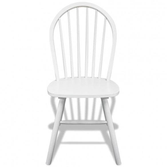 Chaises à manger lot de 6 blanc bois d'hévéa solide