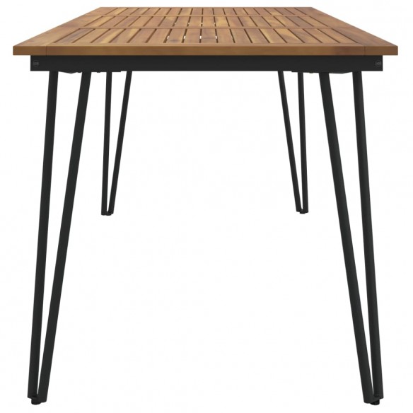 Table de jardin avec pieds épingle à cheveux 160x80x75 acacia