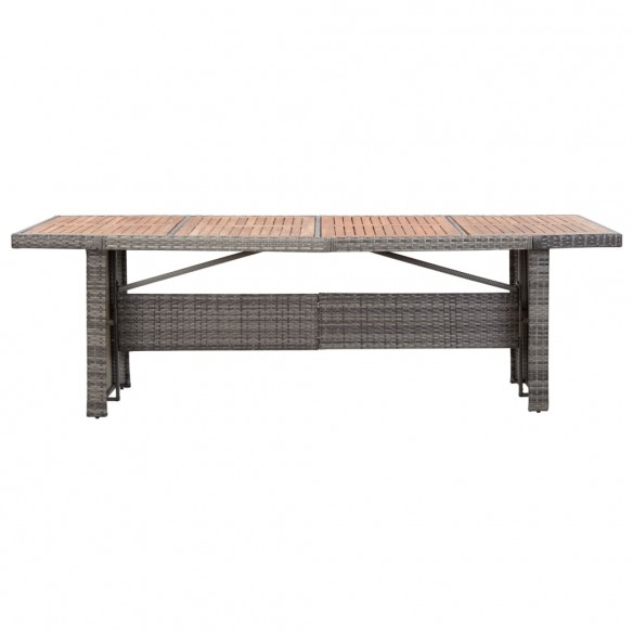 Table de jardin 240x90x74 cm Résine tressée et bois d'acacia