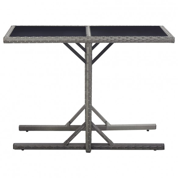 Table de jardin Anthracite 110x53x72 cm Verre et résine tressée