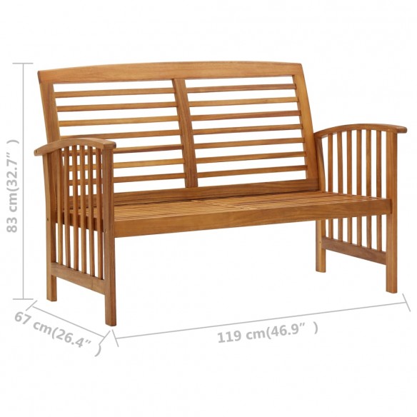 Banc de jardin 119 cm Bois d'acacia solide