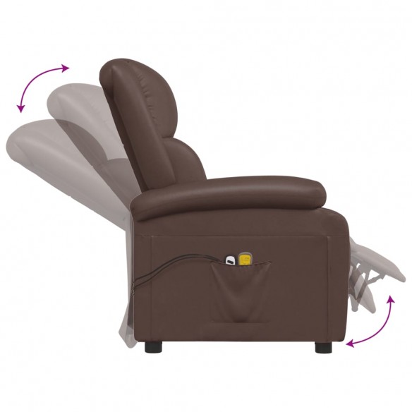 Fauteuil de massage électrique Marron Similicuir