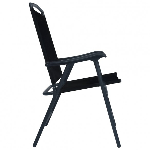 Chaises de jardin pliables 2 pcs Textilène Noir