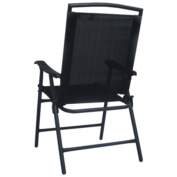 Chaises de jardin pliables 2 pcs Textilène Noir