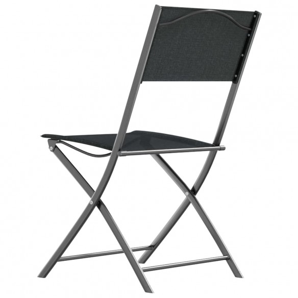 Chaises d'extérieur pliables 4 pcs Noir Acier et textilène