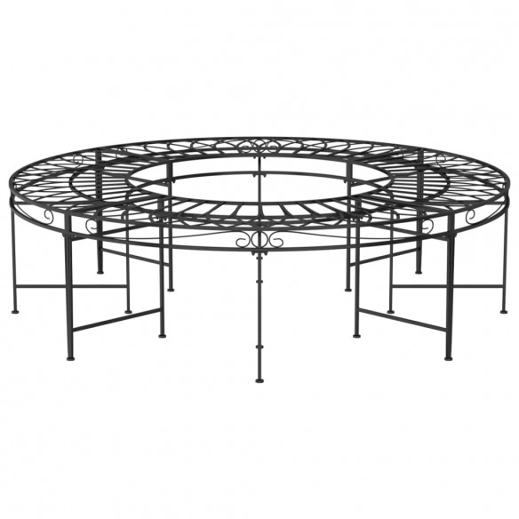 Banc circulaire tour d'arbre Ø160 cm Noir Acier