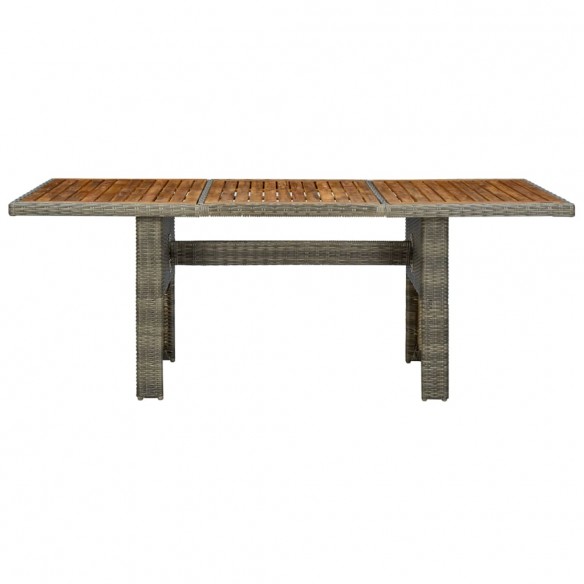 Table de jardin Marron Résine tressée et bois d'acacia massif