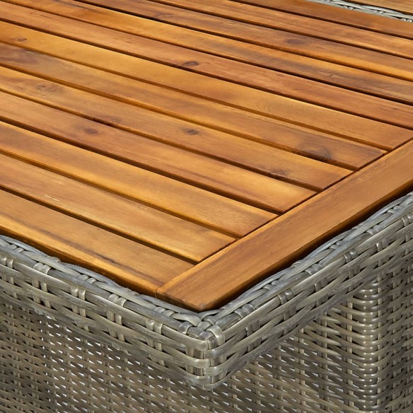 Table de jardin Marron Résine tressée et bois d'acacia massif