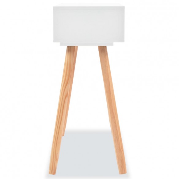 Table console Bois de pin massif 80 x 30 x 72 cm Blanc