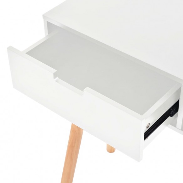 Table console Bois de pin massif 80 x 30 x 72 cm Blanc