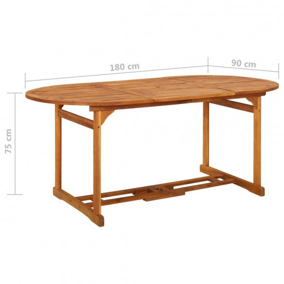 Table à dîner de jardin 180x90x75 cm Bois d'acacia solide