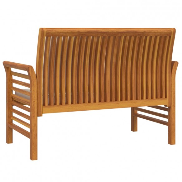 Banc canapé avec coussins Blanc crème Bois d'acacia solide