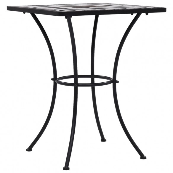 Table de bistro mosaïque Noir et blanc 60 cm  Céramique