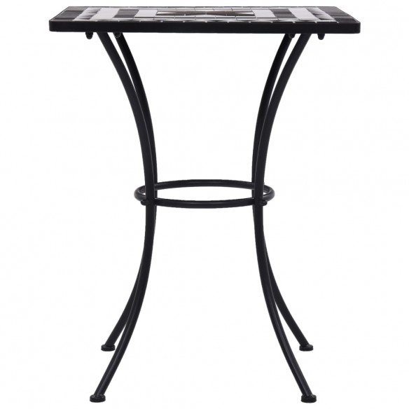 Table de bistro mosaïque Noir et blanc 60 cm  Céramique