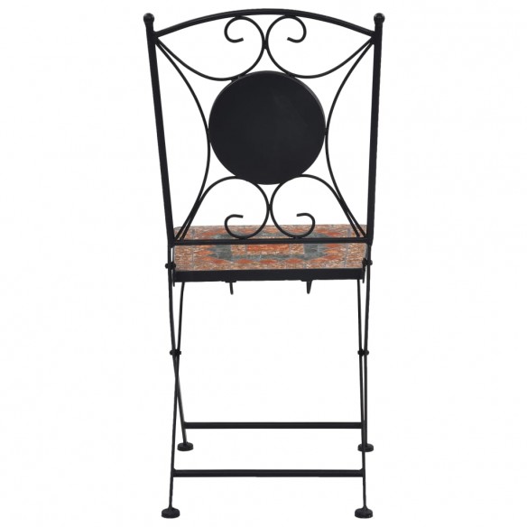 Chaises de bistrot mosaïque 2 pcs Orange et gris