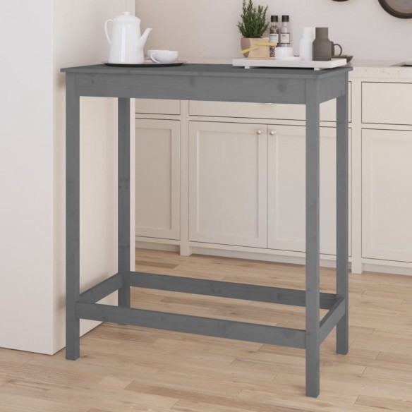 Table de bar Gris 100x50x110 cm Bois massif de pin