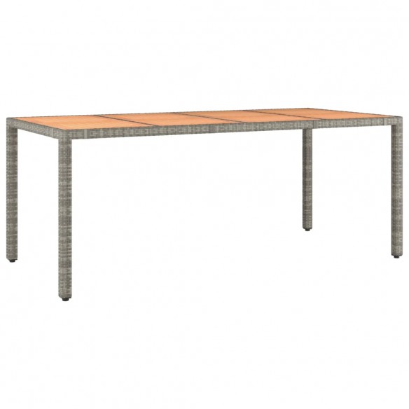 Table de jardin et dessus en bois Gris Résine tressée et acacia