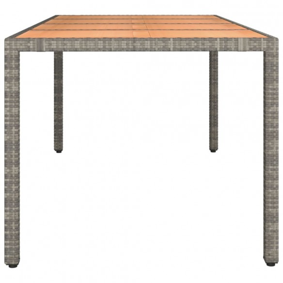 Table de jardin et dessus en bois Gris Résine tressée et acacia