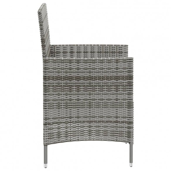 Chaises de jardin avec coussins 4 pcs Résine tressée Gris