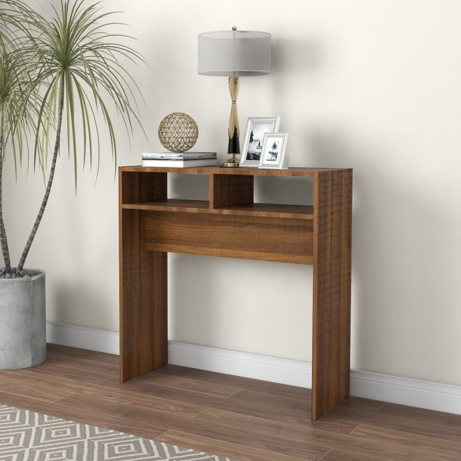 Table console Chêne marron 78x30x80 cm 
