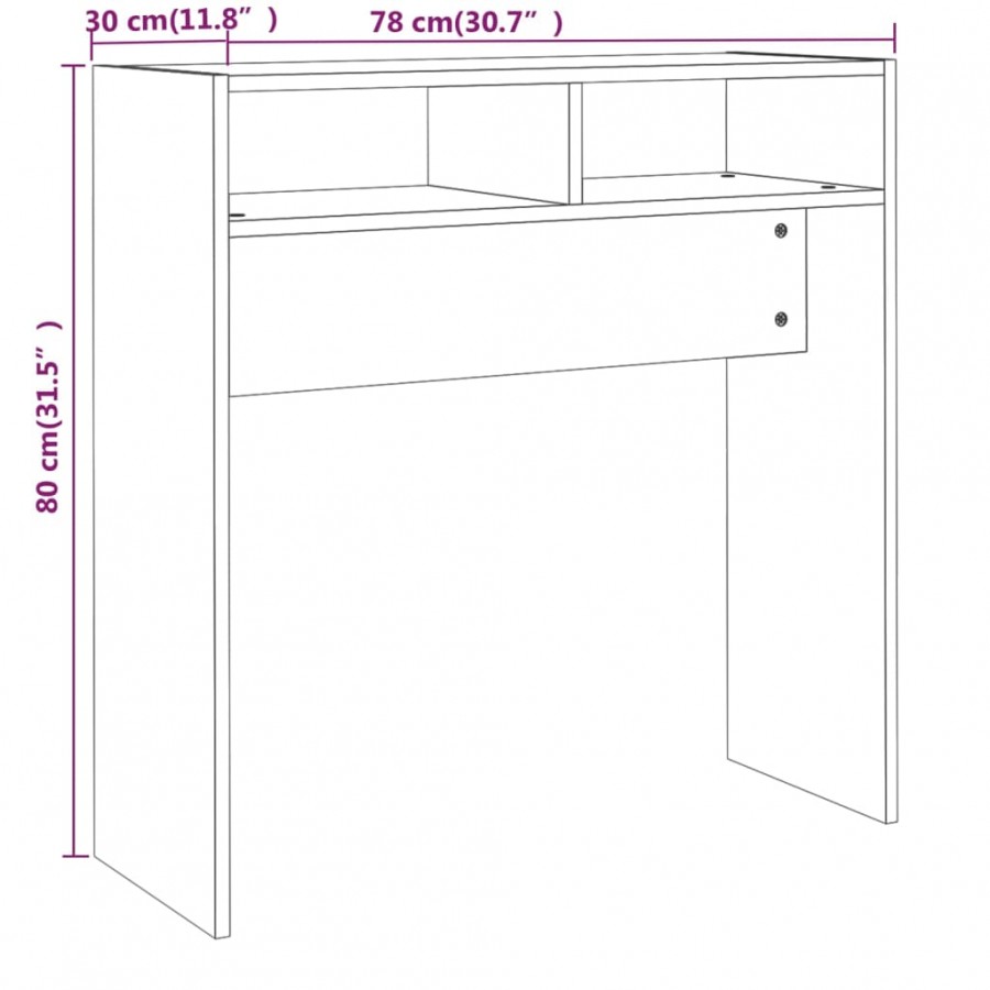 Table console Chêne marron 78x30x80 cm 