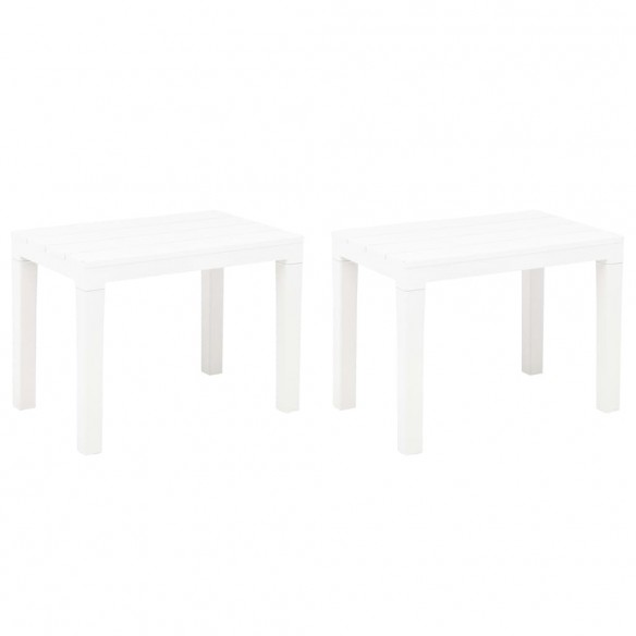 Bancs de jardin 2 pcs Blanc Plastique