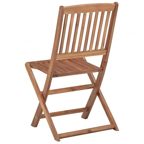 Chaises pliables de jardin 2 pcs avec coussins Bois d'acacia