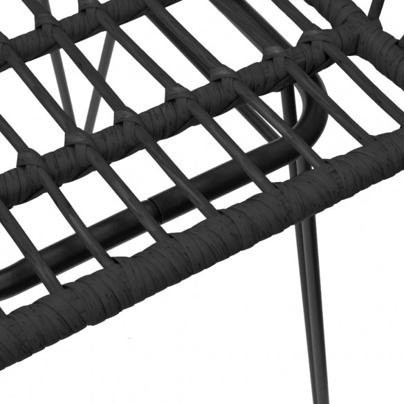 Chaises de jardin 2 pcs avec accoudoir Noir 56x64x80 cm