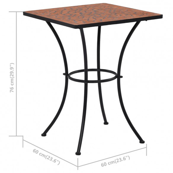 Table de bistro mosaïque Terre cuite 60 cm  Céramique