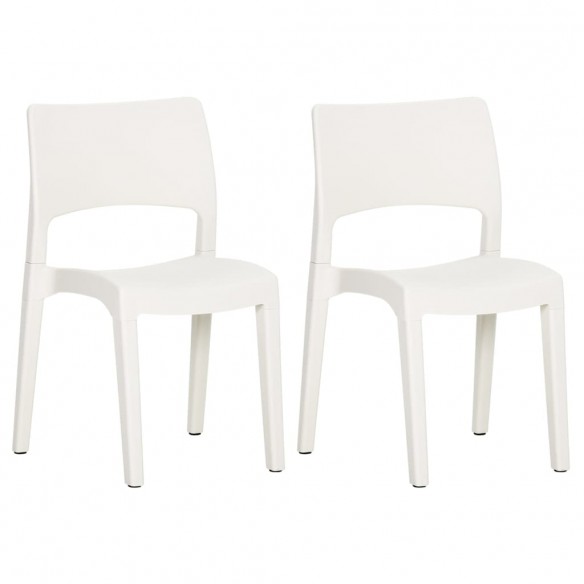 Chaises de jardin 2 pcs Blanc Polypropylène