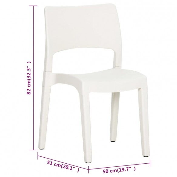 Chaises de jardin 2 pcs Blanc Polypropylène