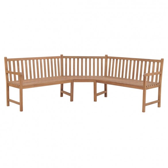 Banc d'angle de jardin 185x185x90 cm Bois de teck solide