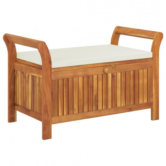 Banc de rangement de jardin avec coussin 91 cm Bois d'acacia