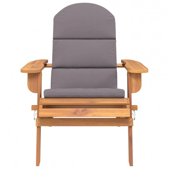 Chaise de jardin Adirondack avec coussins bois massif d'acacia