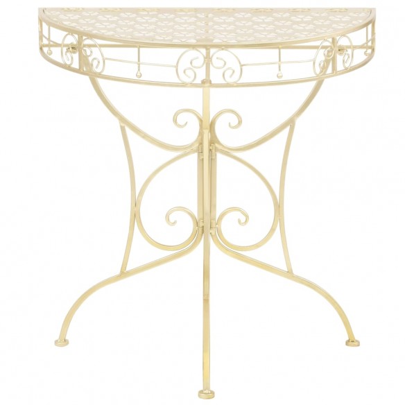 Table d'appoint Vintage Demi-ronde Métal 72x36x74 cm Doré